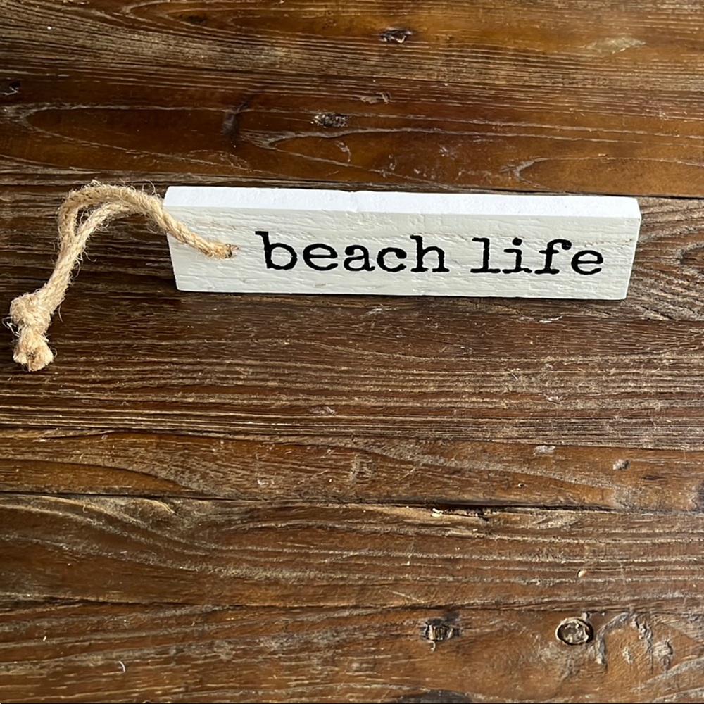 Beach Life Wooden Tag